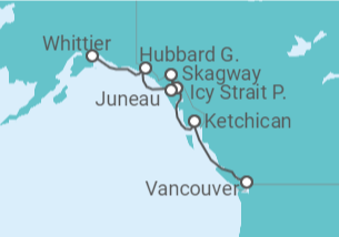 Itinerario del Crucero Alaska y Estrecho Icy - Regent Seven Seas
