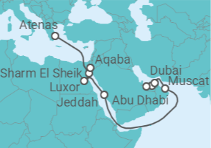 Itinerario del Crucero Obras maestras de Petra - Regent Seven Seas