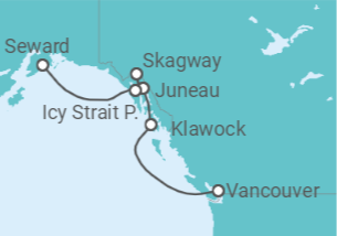 Itinerario del Crucero Grandes osos, glaciares relucientes - Regent Seven Seas