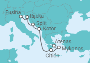 Itinerario del Crucero Descubrimiento del Mediterráneo  - Regent Seven Seas