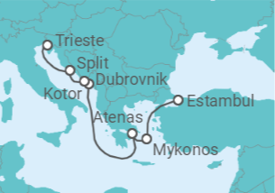 Itinerario del Crucero Interacciones culturales - Regent Seven Seas