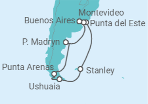 Itinerario del Crucero Cotas colosales - Regent Seven Seas