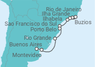 Itinerario del Crucero Noches de Samba y Tango  - Regent Seven Seas