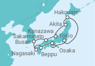 Itinerario del Crucero Experiencia Hanami - Regent Seven Seas