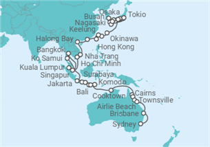 Itinerario del Crucero Gran exploración de Asia - Regent Seven Seas