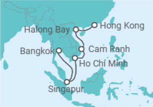 Itinerario del Crucero Rascacielos y santuarios - Regent Seven Seas