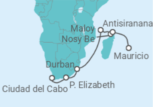 Itinerario del Crucero Maravillas de Madagascar - Regent Seven Seas