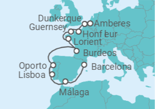 Itinerario del Crucero Lugares de interés de Lisboa y Lorient - Regent Seven Seas