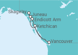 Itinerario del Crucero Alaska: Naturaleza Sin Límites - Princess Cruises