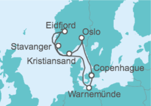 Itinerario del Crucero Paisajes y naturaleza  - MSC Cruceros