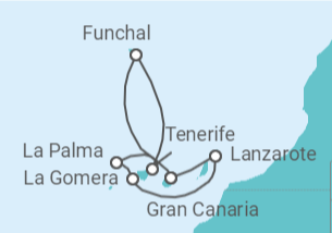 Itinerario del Crucero Islas Canarias  - Costa Cruceros