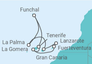 Itinerario del Crucero Islas Canarias  - Costa Cruceros