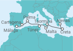 Itinerario del Crucero De Málaga a Atenas - Silversea