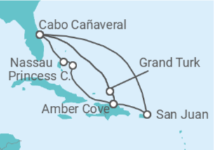 Itinerario del Crucero Aventura por el Caribe Oriental y Occidental - Princess Cruises