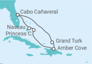 Itinerario del Crucero Caribe Oriental con Islas Turcas y Caicos - Princess Cruises