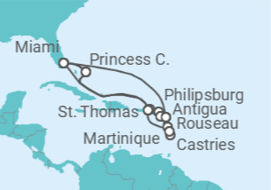 Itinerario del Crucero Explorando el Caribe - Princess Cruises