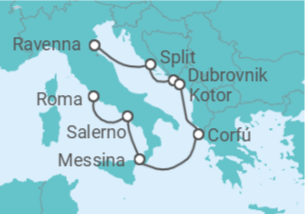Itinerario del Crucero Italia, Grecia y Croacia  - NCL Norwegian Cruise Line