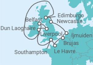 Itinerario del Crucero Islas Británicas: Inglaterra, Irlanda y Escocia - NCL Norwegian Cruise Line