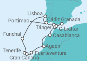 Itinerario del Crucero Islas Canarias - NCL Norwegian Cruise Line