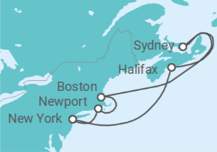 Itinerario del Crucero Canadá y Nueva Inglaterra: Boston y Halifax - NCL Norwegian Cruise Line