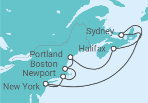 Itinerario del Crucero Canadá y Nueva Inglaterra: Boston y Halifax  - NCL Norwegian Cruise Line