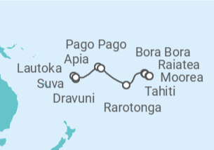 Itinerario del Crucero Desde Lautoka a Papeete (Polinesia Francesa) - NCL Norwegian Cruise Line