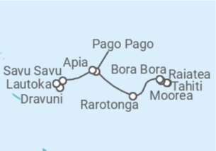 Itinerario del Crucero Desde Papeete (Polinesia Francesa) a Lautoka - NCL Norwegian Cruise Line