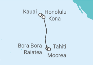 Itinerario del Crucero Pacífico Sur: Kauai, Maui y Moorea - NCL Norwegian Cruise Line