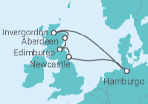 Itinerario del Crucero Castillos y leyendas - Costa Cruceros