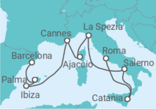 Itinerario del Crucero Eclipse total del Mediterráneo - Virgin Voyages