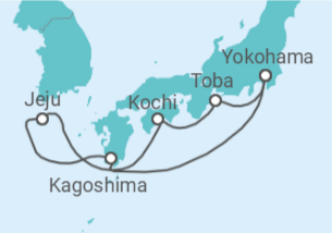 Itinerario del Crucero Kyushu y Korea - Princess Cruises