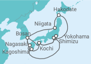Itinerario del Crucero Gran Japón - Princess Cruises
