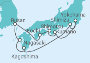 Itinerario del Crucero Una aventura por Japón - Princess Cruises