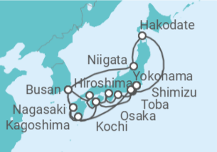 Itinerario del Crucero Gran Japón - Princess Cruises