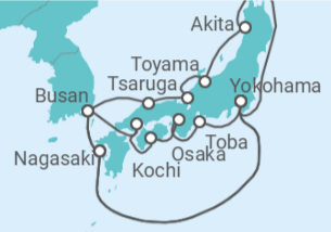 Itinerario del Crucero Gran Japón - Princess Cruises