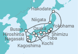 Itinerario del Crucero Gran Japón - Princess Cruises