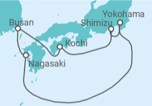 Itinerario del Crucero Kyushu y Korea - Princess Cruises