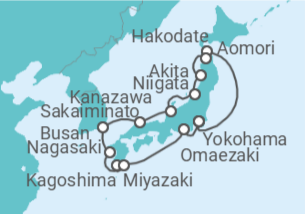 Itinerario del Crucero Circuito por Japón - Princess Cruises