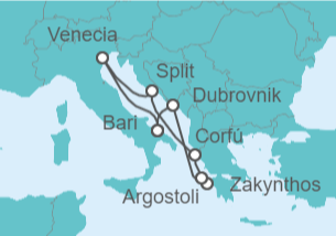 Itinerario del Crucero Bahías de ensueño - Costa Cruceros