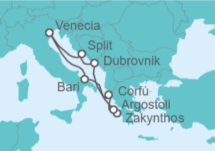 Itinerario del Crucero Bahías de ensueño - Costa Cruceros