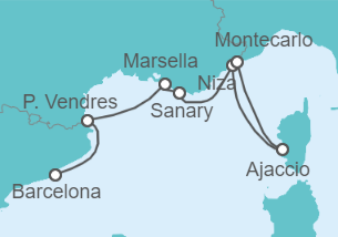 Itinerario del Crucero Viaje por Francia - Azamara