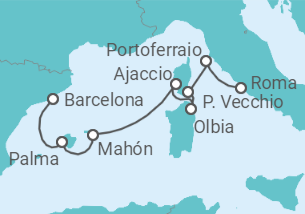 Itinerario del Crucero Italia, Francia, España - Azamara