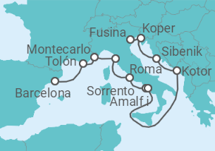Itinerario del Crucero Francia, Italia y Croacia - Azamara