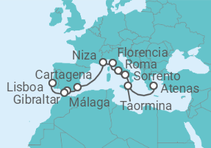 Itinerario del Crucero Desde Pireo (Atenas) a Lisboa - Azamara