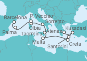 Itinerario del Crucero Viaje por el Mediterráneo - Azamara