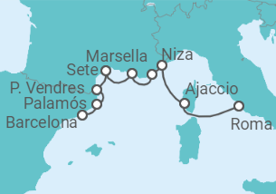 Itinerario del Crucero Viaje por Francia e Italia - Azamara