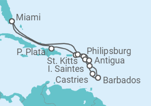 Itinerario del Crucero Viaje por el Caribe - Azamara