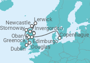 Itinerario del Crucero Escocia Intensivo - Azamara