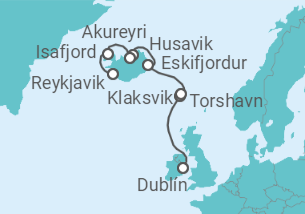 Itinerario del Crucero Islandia Intensivo - Azamara