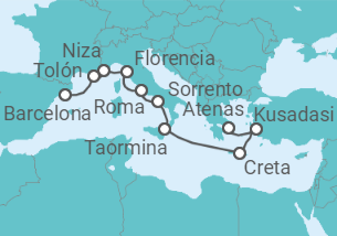 Itinerario del Crucero  Eclipse solar: Turquía, Grecia, Italia y Francia - Azamara